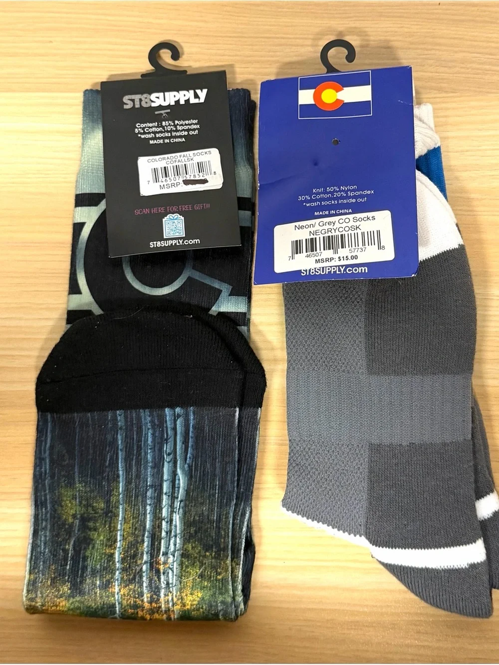 Colorado Graphic Crew Socks - Multicolor/Gray